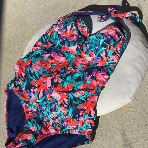 Catalina Multi Color Ruched Waist One Piece XL/XG